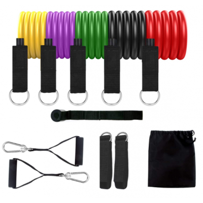 Factory Price Rubber 11pcs Fitness Ankle Non Slip Exercise Resistance Tube Resistance Band