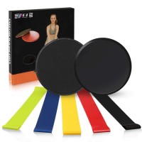 2018 Mini Loop Exercise Resistance Band with Plastic Gliding Discs Core Sliders